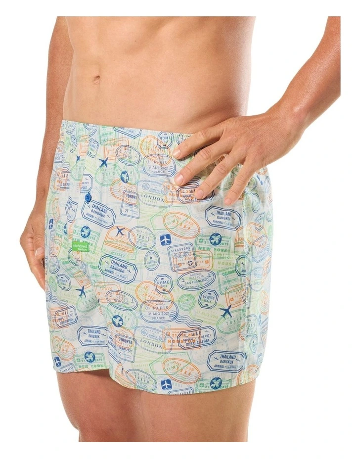 Stamp Collector Bamboo Woven Boxer in Multi image 3