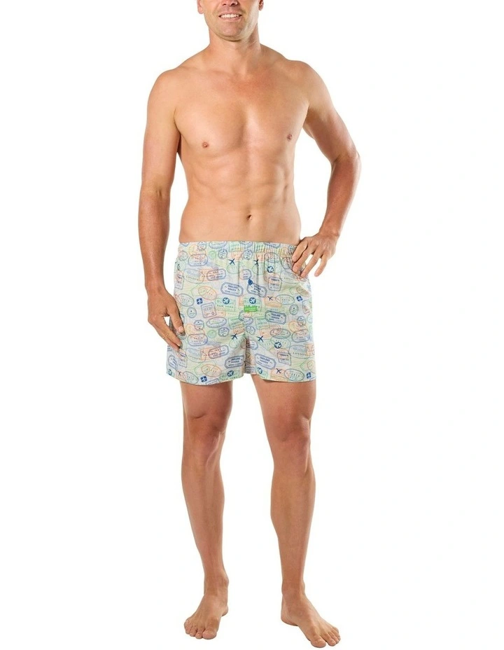 Stamp Collector Bamboo Woven Boxer in Multi image 4