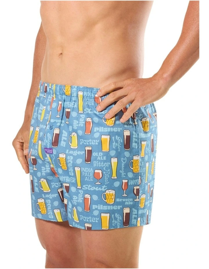 Beer Me Cotton Woven Boxers 3 Pack in Multi image 3