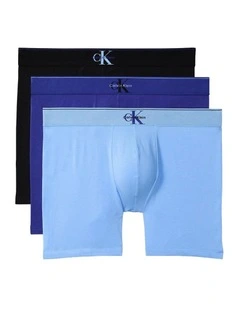 Graphic Monogram Cotton Stretch Boxer Brief 3 Pack in Multi