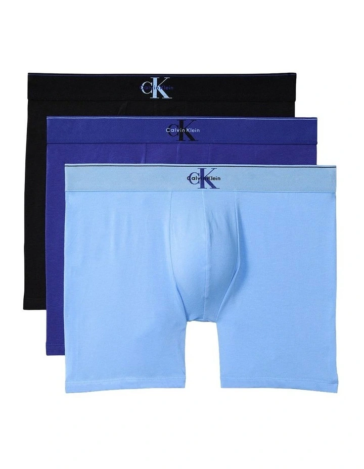 Graphic Monogram Cotton Stretch Boxer Brief 3 Pack in Multi image 1