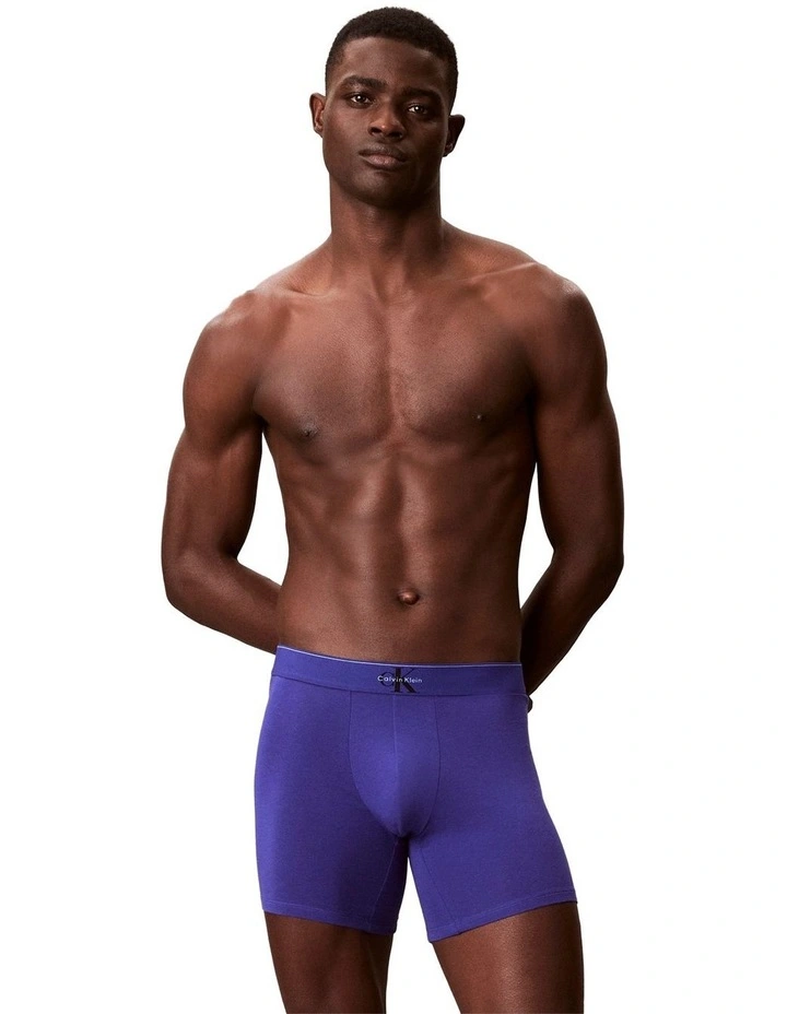 Graphic Monogram Cotton Stretch Boxer Brief 3 Pack in Multi image 2