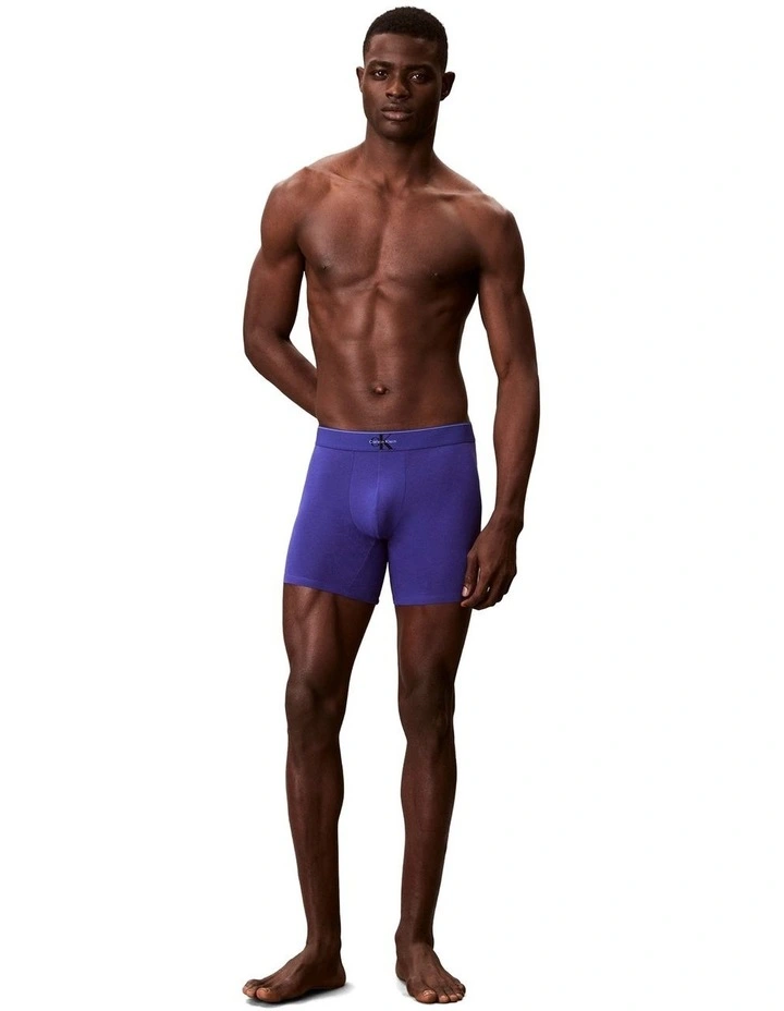 Graphic Monogram Cotton Stretch Boxer Brief 3 Pack in Multi image 5