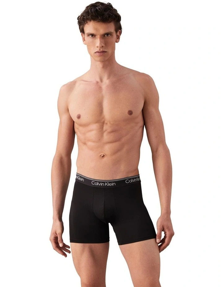 Microfiber Stretch Boxer Brief Pack Of 3 in Black image 2