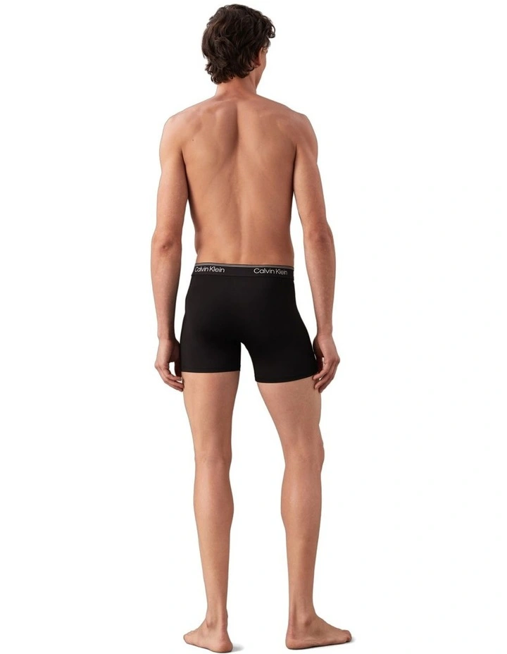 Microfiber Stretch Boxer Brief Pack Of 3 in Black image 3
