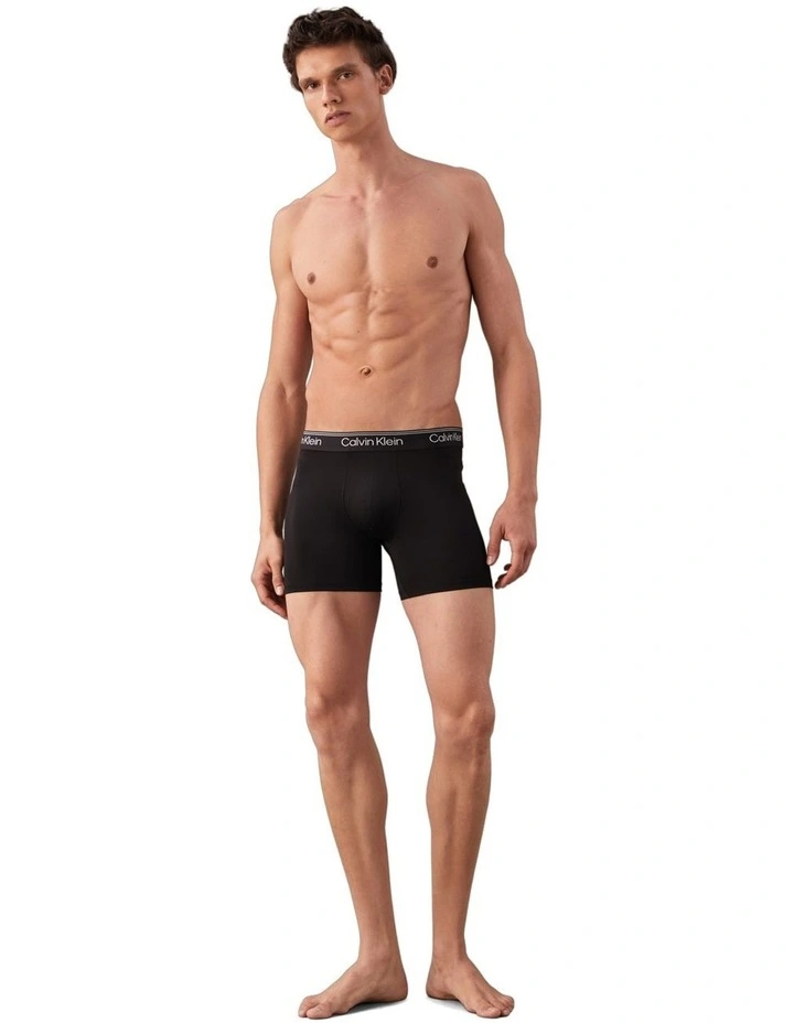 Microfiber Stretch Boxer Brief Pack Of 3 in Black image 4
