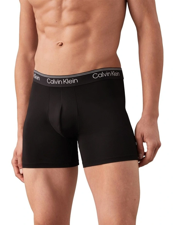 Microfiber Stretch Boxer Brief Pack Of 3 in Black image 5
