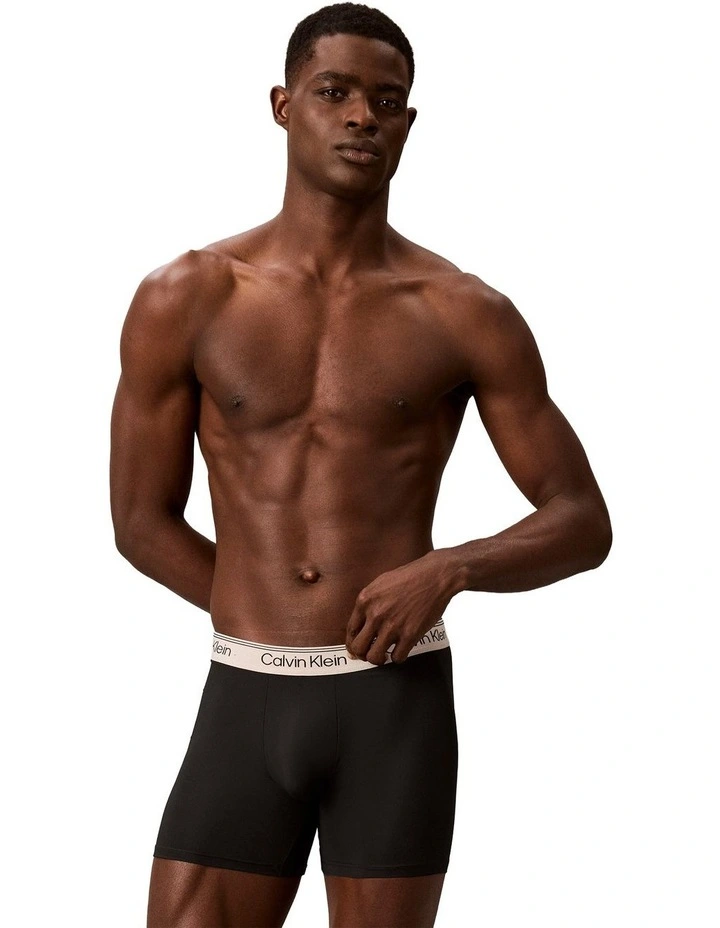 Microfibre Stretch Boxer Brief Pack Of 3 in Multi image 2