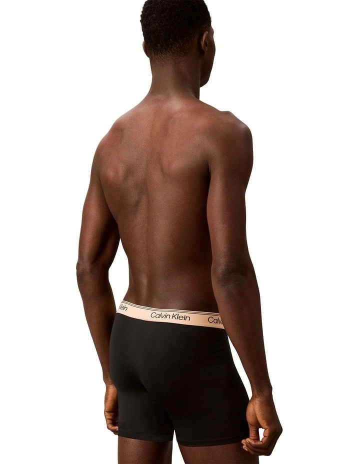 Microfibre Stretch Boxer Brief Pack Of 3 in Multi image 3