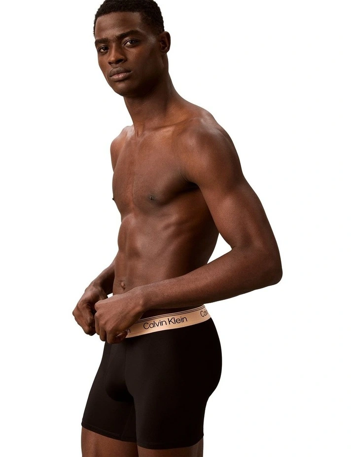 Microfibre Stretch Boxer Brief Pack Of 3 in Multi image 4