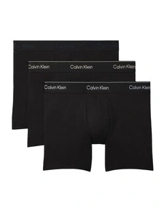 Icon Cotton Stretch Boxer Brief Pack Of 3 in Black
