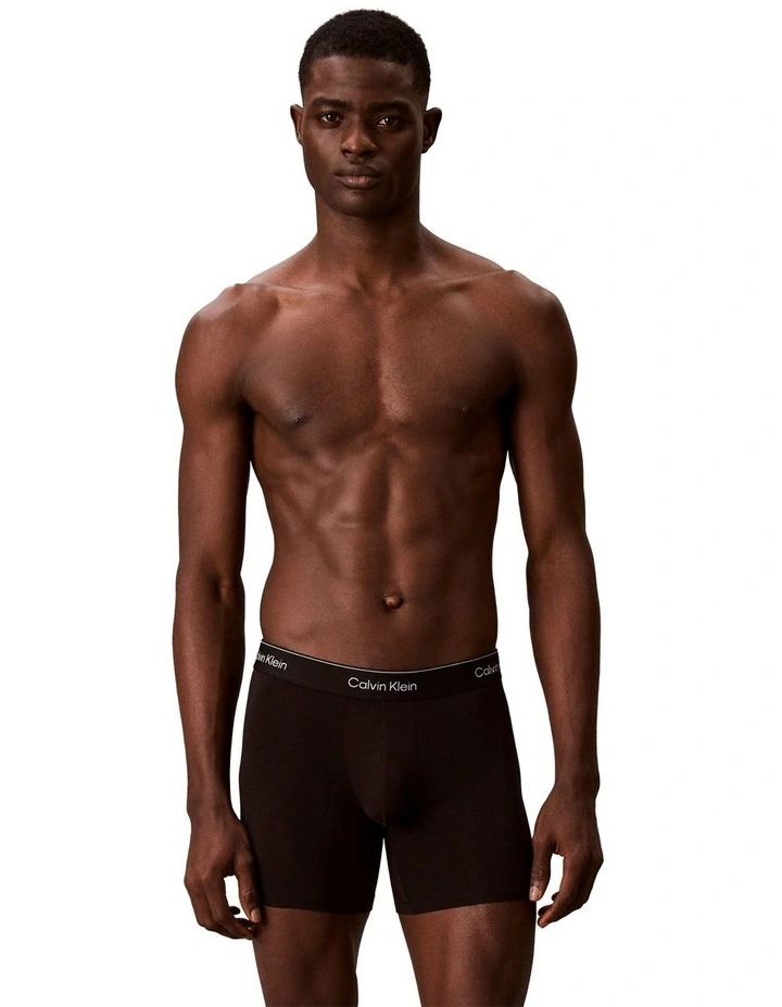 Icon Cotton Stretch Boxer Brief Pack Of 3 in Black image 2