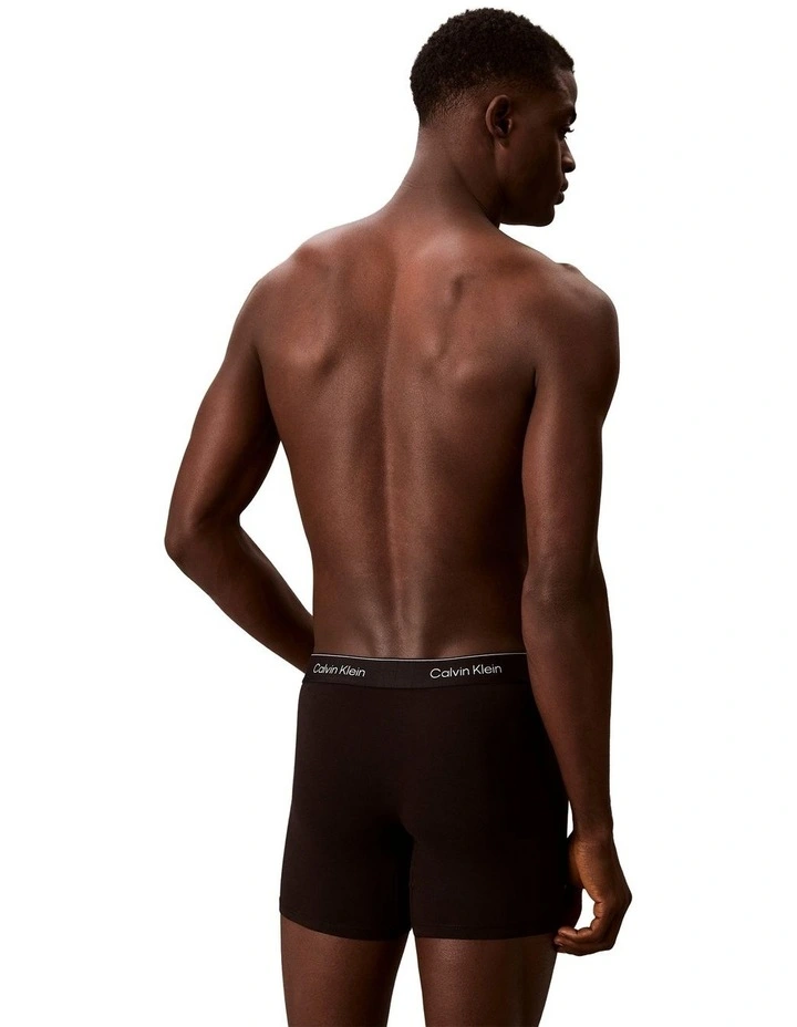 Icon Cotton Stretch Boxer Brief Pack Of 3 in Black image 3