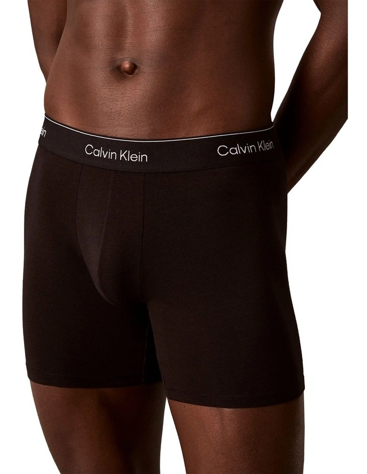 Icon Cotton Stretch Boxer Brief Pack Of 3 in Black image 4