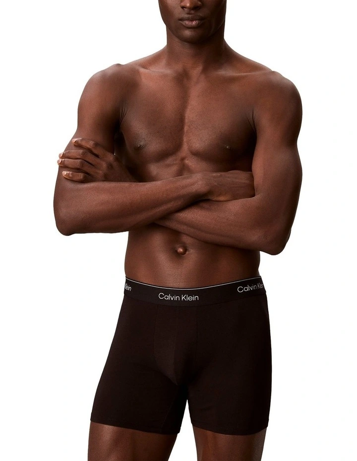 Icon Cotton Stretch Boxer Brief Pack Of 3 in Black image 5