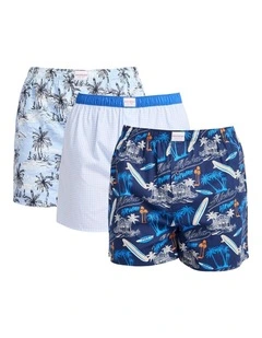 3 Pack Surf 68 Cotton Woven Boxers