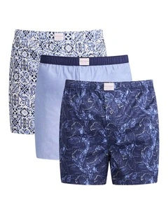 3 Pack Koi Pond Cotton Woven Boxers