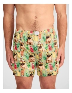 Party Pugs Cotton Woven Boxer