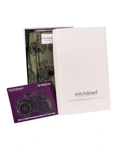 Bike Print Woven Boxer Short with Bike Multi Tool (Boxed Gift Set)