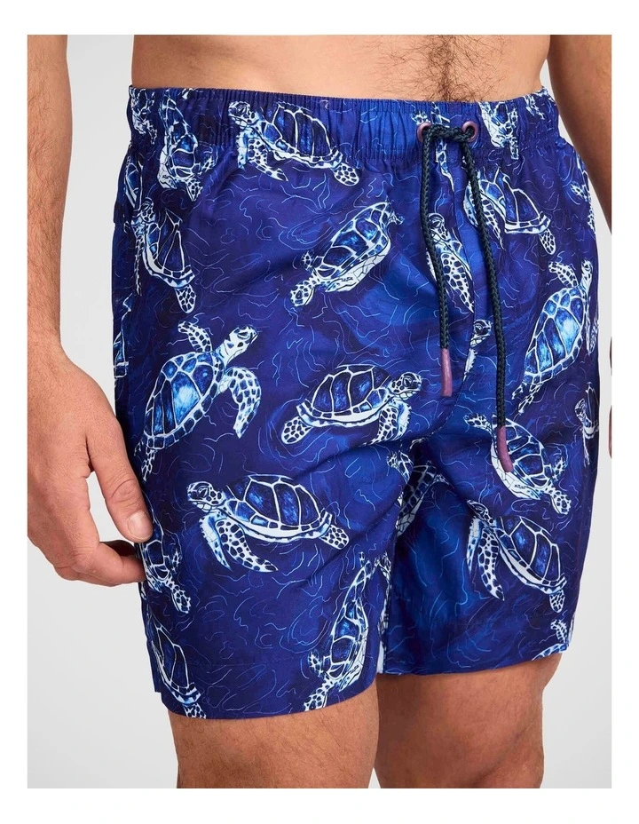 Deep Blue Turtles Swim Short with Microfibre Beach Towel (Boxed Gift Set) image 4