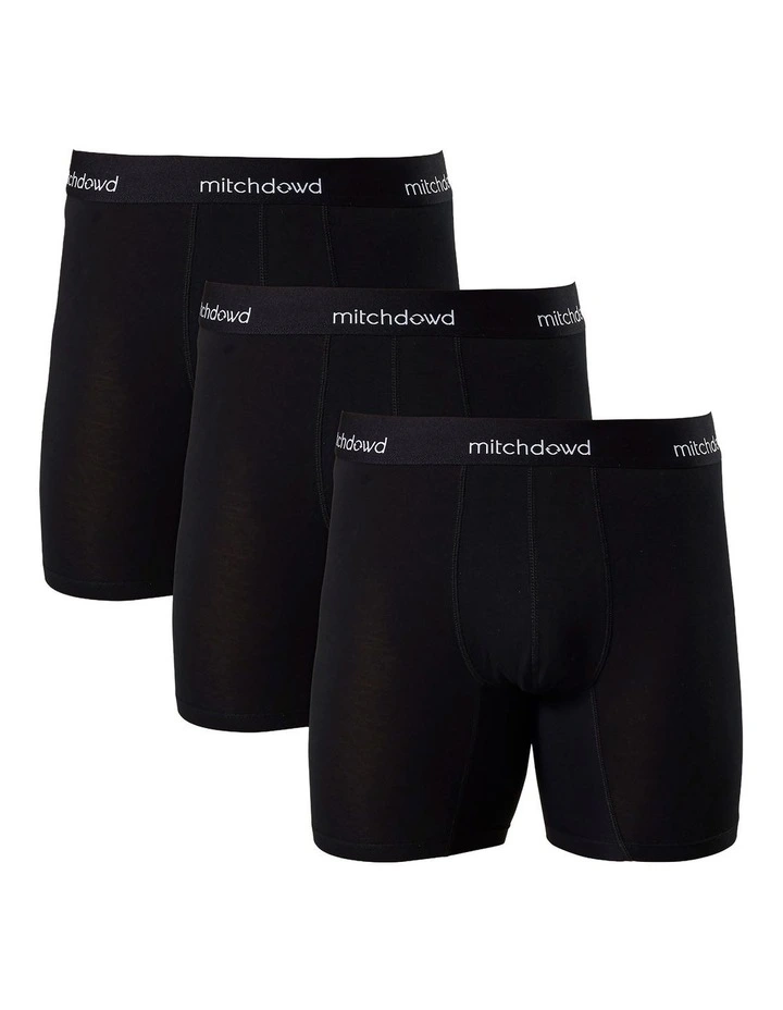 Stretch Cotton Comfort Trunks 3 Pack in Black image 1