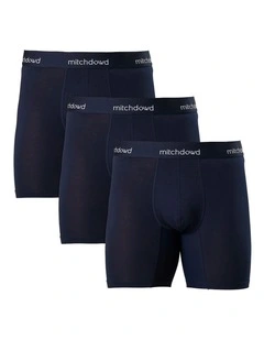 Stretch Cotton Comfort Trunks 3 Pack in Navy