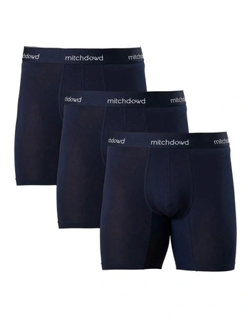 Stretch Cotton Comfort Trunks 3 Pack in Navy