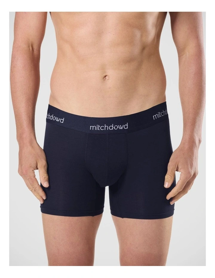 Stretch Cotton Comfort Trunks 3 Pack in Navy image 2