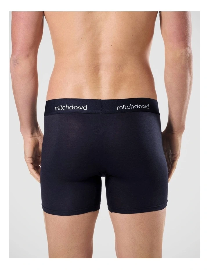Stretch Cotton Comfort Trunks 3 Pack in Navy image 3