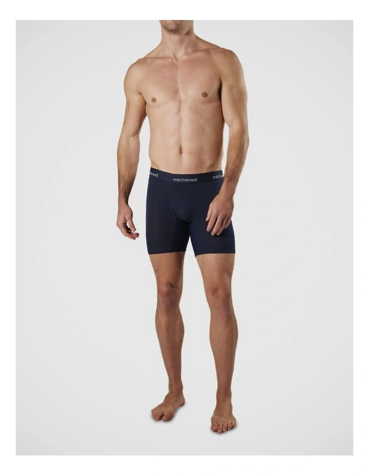 Stretch Cotton Comfort Trunks 3 Pack in Navy image 5