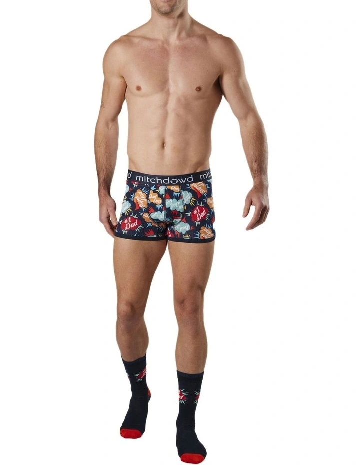 Bamboo Mid-Fit Trunk & Sock in Multi image 6