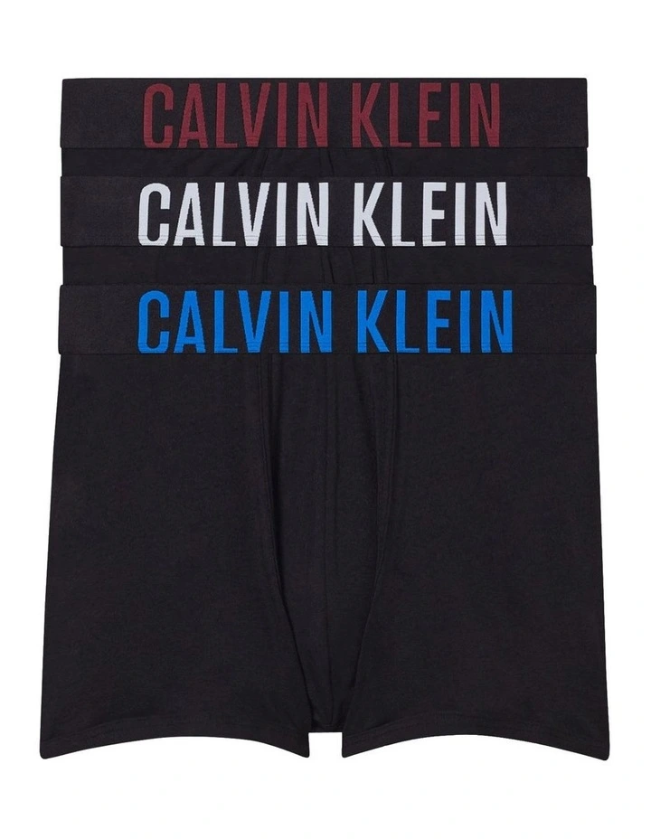 Calvin Klein Intense Power Cotton Trunks 3 Pack In Black MYER