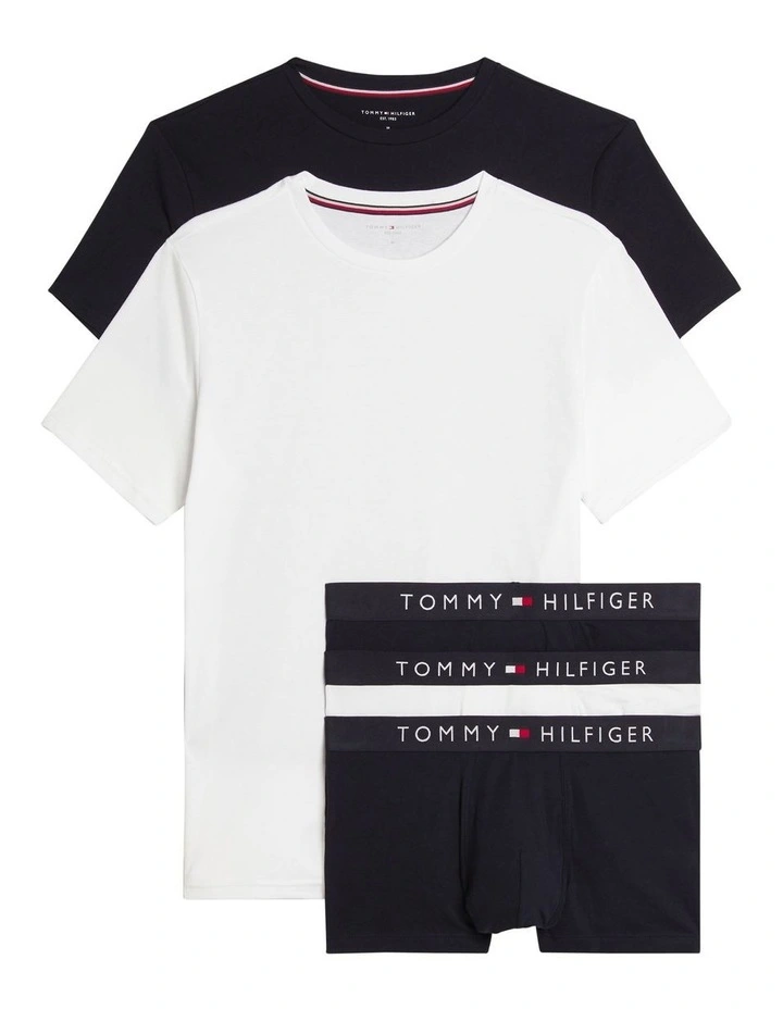 3 Trunks & 2 Tee Gift Pack in White/Desert Sky image 1