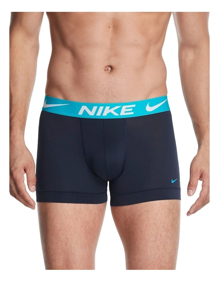 Dri Fit Essential Micro Trunks 3 Pack in Black image 2