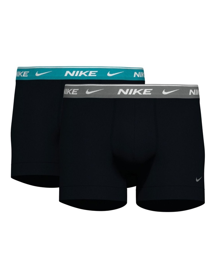 2 Pack Everyday Cotton Stretch Trunks in Black