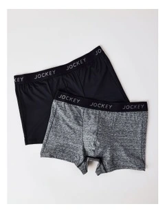 Comfort Classics Microfibre Marle Trunks Pack Of 2 in Black