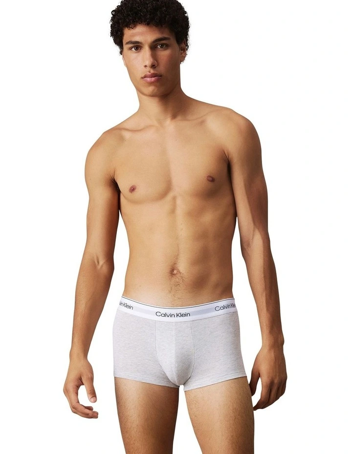 Modern Cotton Stretch Low Rise Trunks 3 Pack in Multi image 2