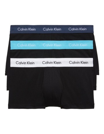 Cotton Stretch Low Rise Trunks 3 Packs in Black