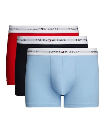 3-Pack Stretch Cotton Logo Trunks in Multi
