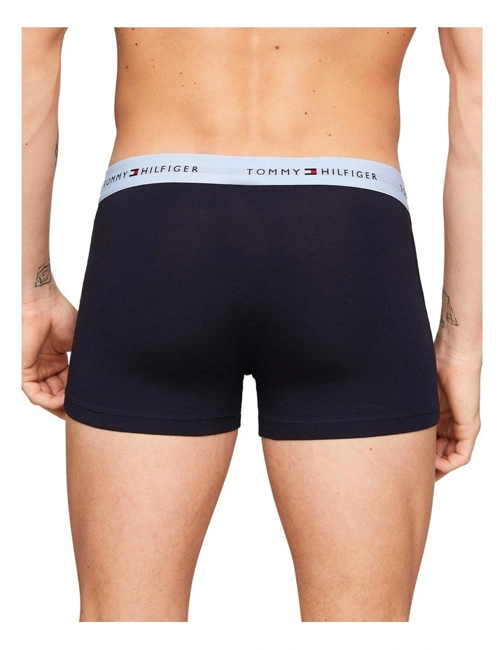 Signature Essential Logo Waistband Trunks 3-Pack in Multi image 6