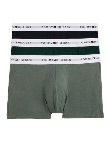 Signature Essential Logo Waistband Trunks 3-Pack in Multi