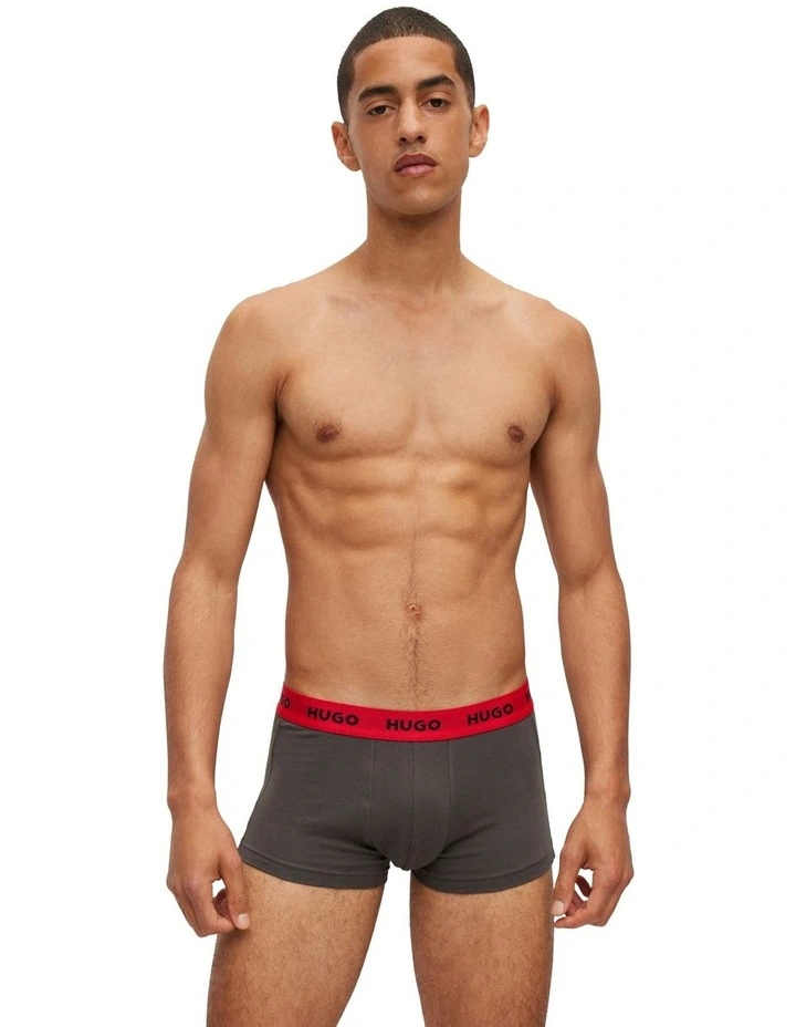 Triplet Cotton Stretch Trunks 3 Pack in Multi image 2