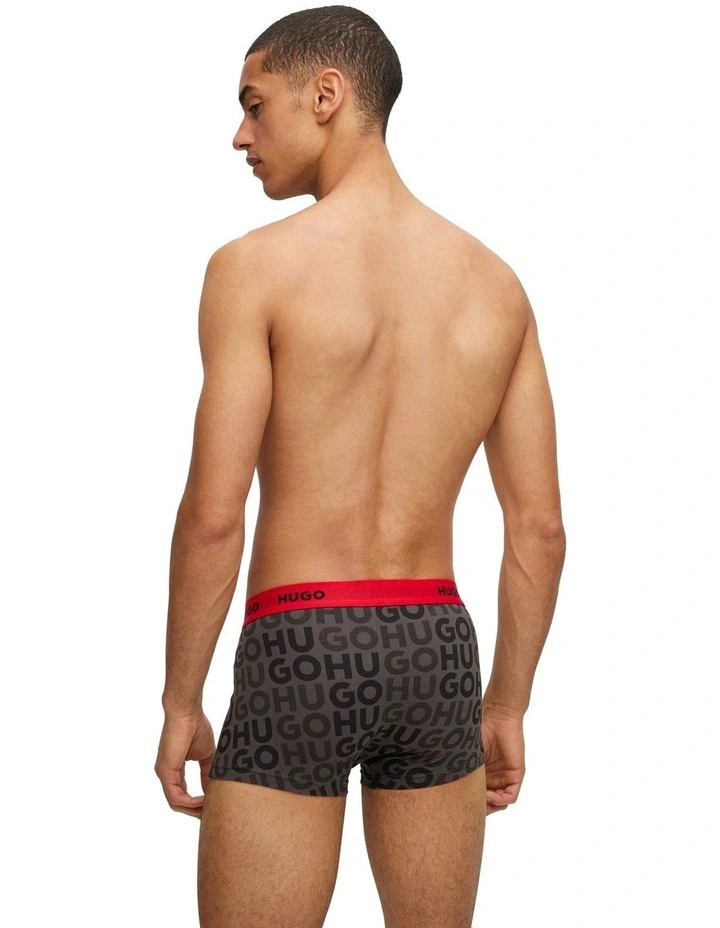 Triplet Cotton Stretch Trunks 3 Pack in Multi image 3