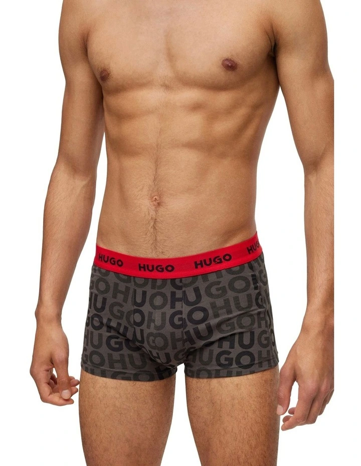 Triplet Cotton Stretch Trunks 3 Pack in Multi image 4