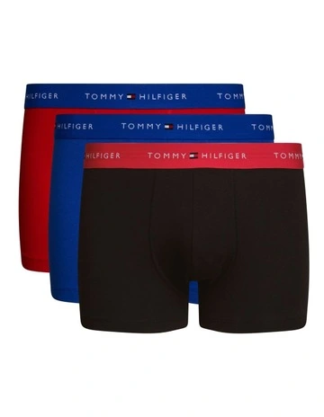 Repeat Logo Waistband 3-Pack Trunks in Multi