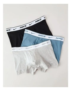 Everyday Cotton Stretch Trunks Pack Of 3 in Multi