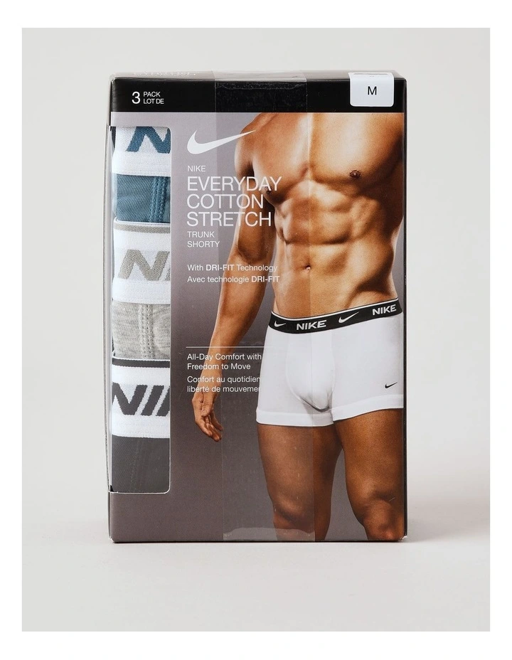 Everyday Cotton Stretch Trunks Pack Of 3 in Multi image 3