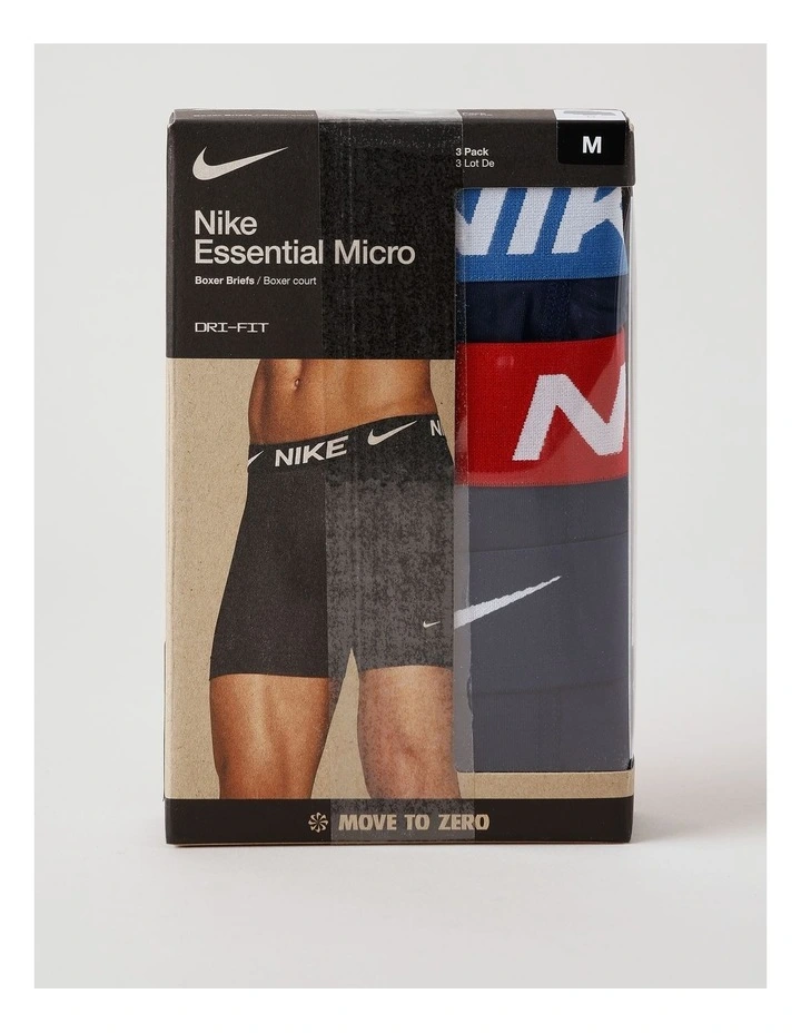 Essential Micro Boxer Briefs Pack Of 3 in Multi image 3
