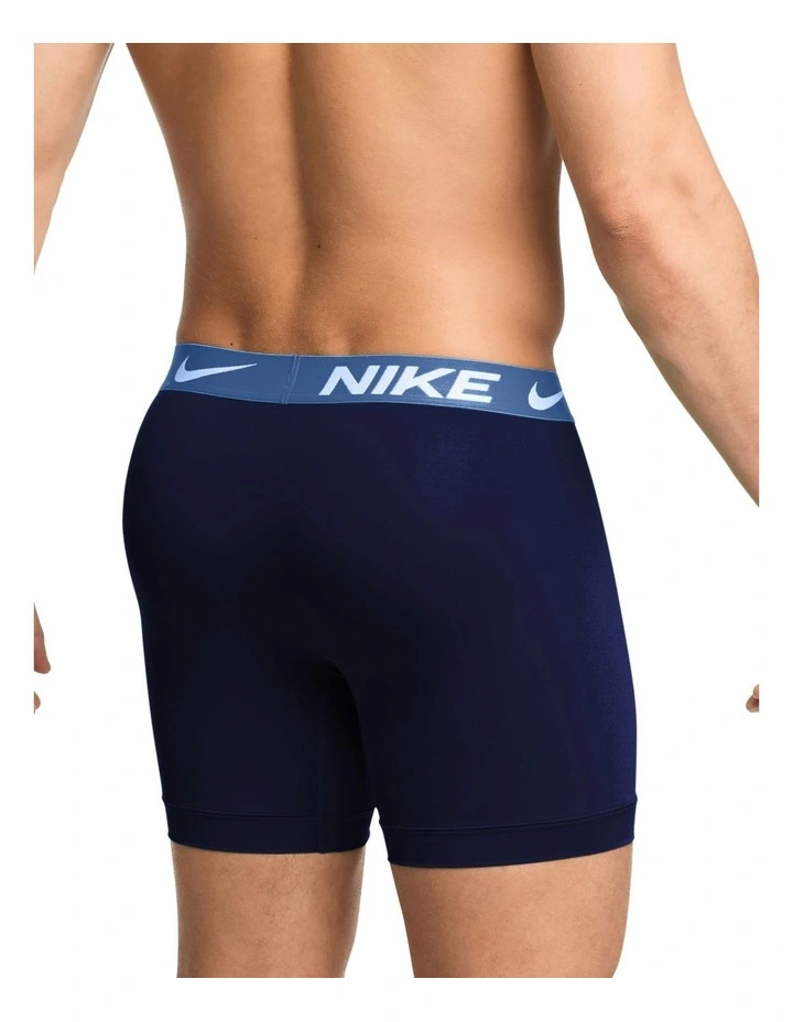 Essential Micro Boxer Briefs 3 Pack in Blue image 3