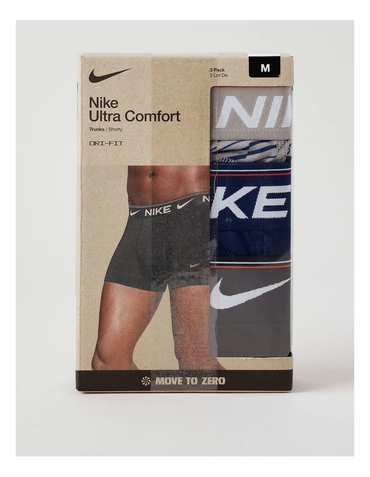 Micro Ultra Comfort Trunks Pack Of 3 in Blue image 3